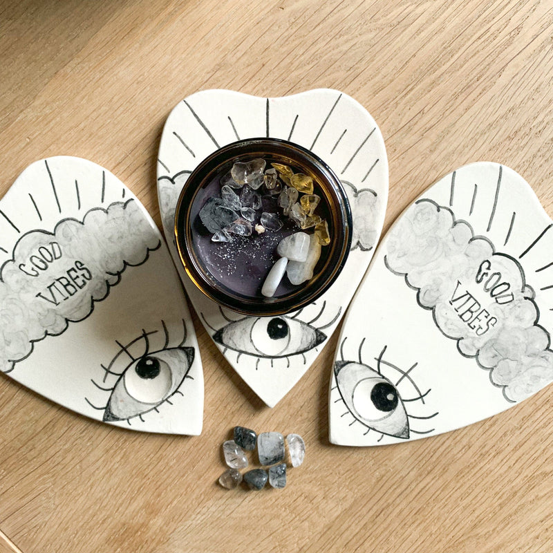 Coupelle Ouija en céramique pour faire brûler vos encens - Céramique française