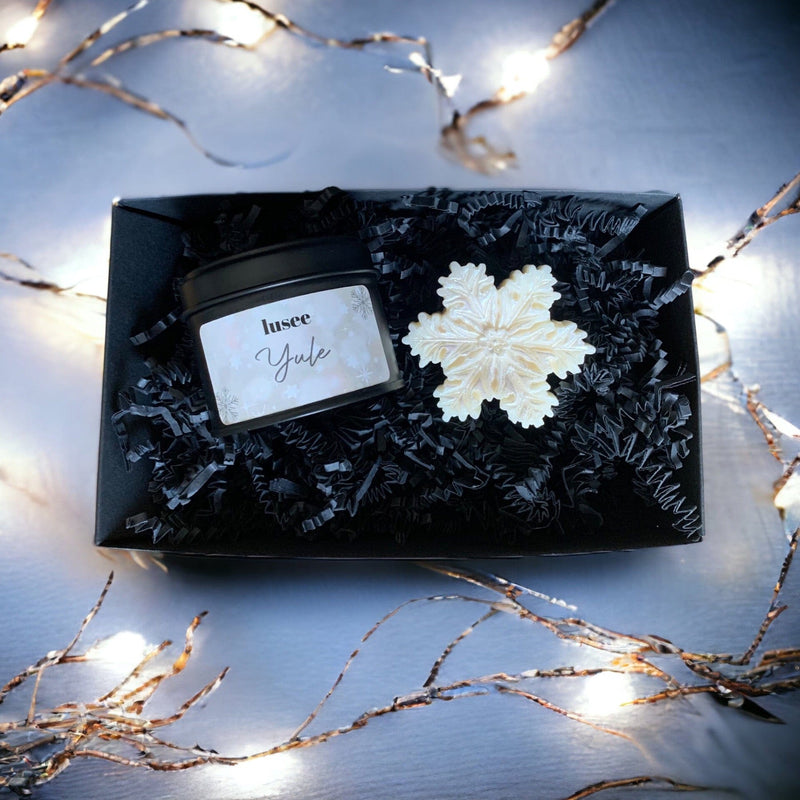 Coffret Magie Hivernale - Bougie Yule &amp; Fondant Étoile Thé et Pain d'Épice