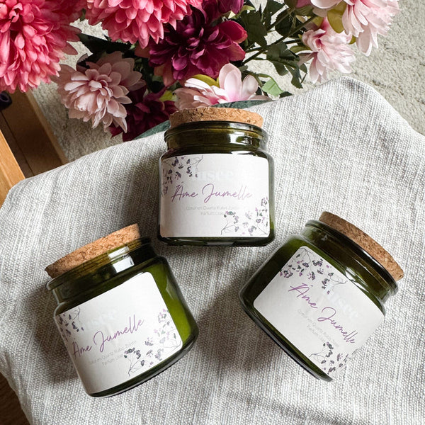 Bougie Âme Jumelle - Parfum Lilas & Coeur Rubis Zoïste